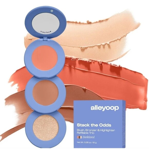 Alleyoop Stack the Odds Blush, Bronzer & Highlighter Trio - Sunkissed NIB - Picture 1 of 4